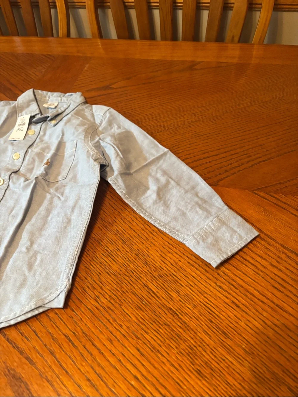 Baby Gap Toddler Boys 4 Years Light Blue Oxford Long Sleeve Button Down Shirt